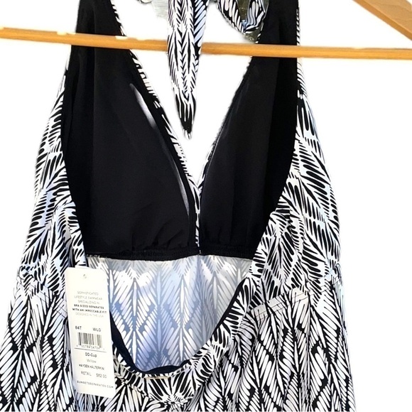 SUNSETS tankini top, halter style, size DD, removable padding in cups, NWT - Picture 5 of 7